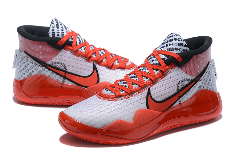 Nike Kevin Durant 13 White Red Black Shoes - Click Image to Close